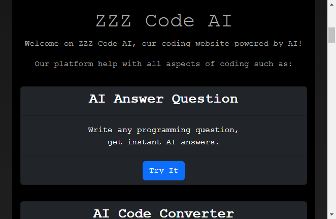 zzzcode.ai - free programmer chatgpt code generator